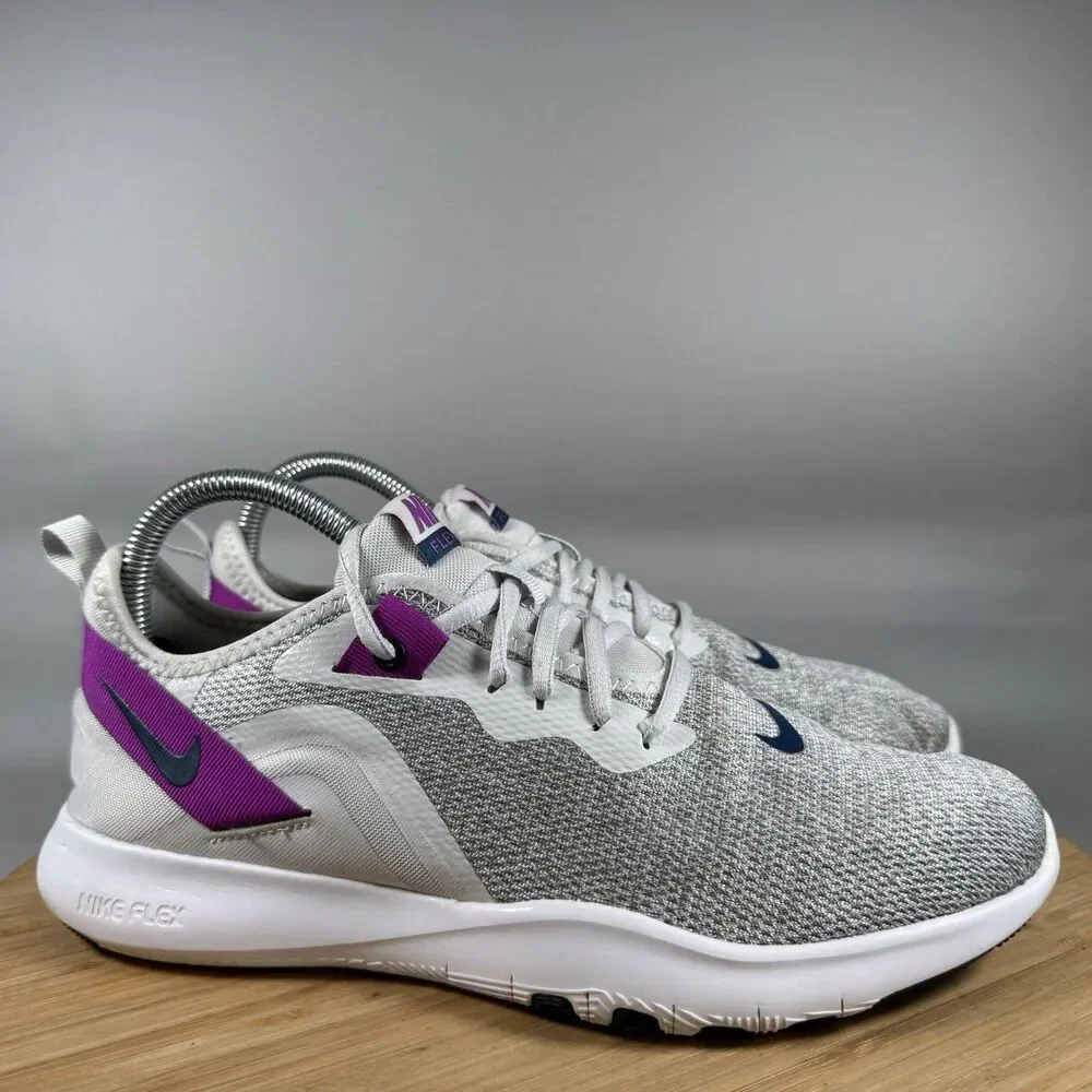 Nike Flex Trainer‎ 9 Athletic Shoes Womens 8.5 Grey Purple AQ7491-009 Running